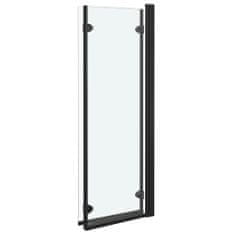 Vidaxl 3 paneles fekete ESG zuhanyzó összecsukható ajtóval 130x138 cm 147191