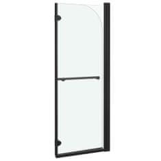 Vidaxl 2 paneles fekete ESG zuhanykabin összecsukható ajtóval 95x140cm 147193