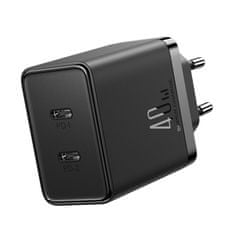 Joyroom JR-TCF09 hálózati töltő adapter 2x USB-C 40W, fekete