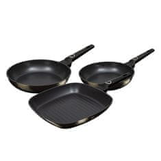 Berlingerhaus serpenyő titán felülettel 3 darabos készlet Primal Gloss Collection grill