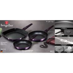 Berlingerhaus serpenyő titán felülettel 3 darabos szett Purple Eclipse Collection grillszett