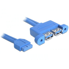 DELOCK DL82941 USB 3.0 pin fejes adapter 19 pin anya -> 2 x USB 3.0-A anya párhuzamos (DL82941)