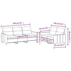 Vidaxl 2 részes tópszínű szövet ülőgarnitúra párnákkal 3201607