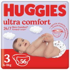 Huggies HUGGIES Ultra Comfort Jumbo eldobható pelenkák 3 (4-9 kg) 56 db