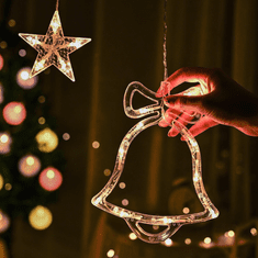 BigBuy Hidegfehér fényfüzér karácsonyi mintákkal kül- és beltérre - 2,5 x 0,95 m (BBV)