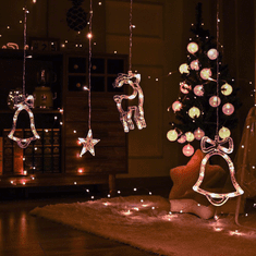 BigBuy Hidegfehér fényfüzér karácsonyi mintákkal kül- és beltérre - 2,5 x 0,95 m (BBV)