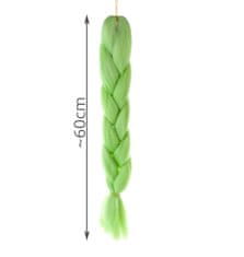 BigBuy Hőálló, formázható szintetikus hajfonat, farsanghoz, partikhoz, leánybúcsúra - 60 cm, zöld (BB-10352)