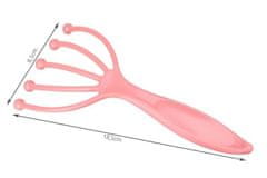 BigBuy Relaxáló és hajnövekedést elősegítő kézi fejmasszírozó – 18,5 x 8,5 cm - rózsaszín (BB-15439)