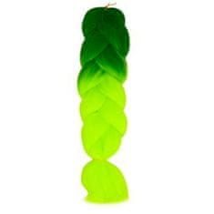 BigBuy Hőálló, formázható szintetikus hajfonat, farsangra, partikra, leánybúcsúra - 60 cm, zöld/neon ombre (BB-10344)