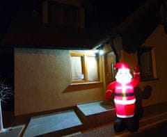 BigBuy Felfújható télapó LED világítással - karácsonyi Mikulás dekoráció - 180cm (BB-4781)