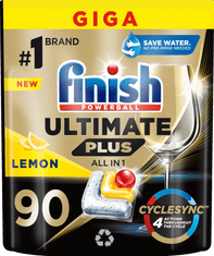 Finish Ultimate Plus All in 1 mosogatógép kapszula Lemon, 90 db