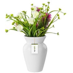 botle Kerámia virágváza Fehér fényes H 19,5 cm D 8 cm Dekoratív asztali váza Virágdekoráció Orchidea Modern csillogás