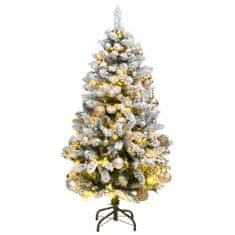 Vidaxl csuklópántos műkarácsonyfa 150 LED-del és gömbökkel 150 cm 3210098