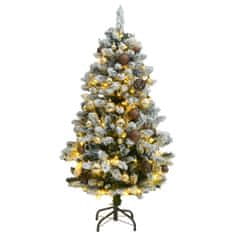 Vidaxl csuklópántos műkarácsonyfa 150 LED-del és gömbökkel 120 cm 3210089