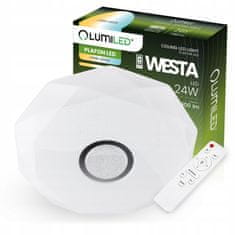 LUMILED Mennyezeti lámpa LED plafon WESTA 24W CCT 39cm + távirányító