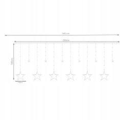 Northix Fényfüggöny - csillag alakú lámpák - LED 