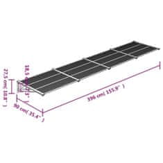 Vidaxl szürke és átlátszó polikarbonát ajtóelőtető 396 x 90 cm 153696