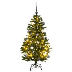 Vidaxl csuklópántos műkarácsonyfa 150 LED-del és gömbökkel 150 cm 3210102