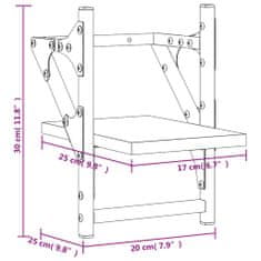 Vidaxl 2 db füstös tölgyszínű falipolc rúddal 20 x 25 x 30 cm 836230