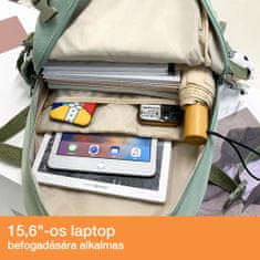 Dollcini elegáns iskolatáska15.6" hüvelykes laptop hátizsák, stílusos hétköznapi táska, Travel Business College iskolai táska, rózsaszín