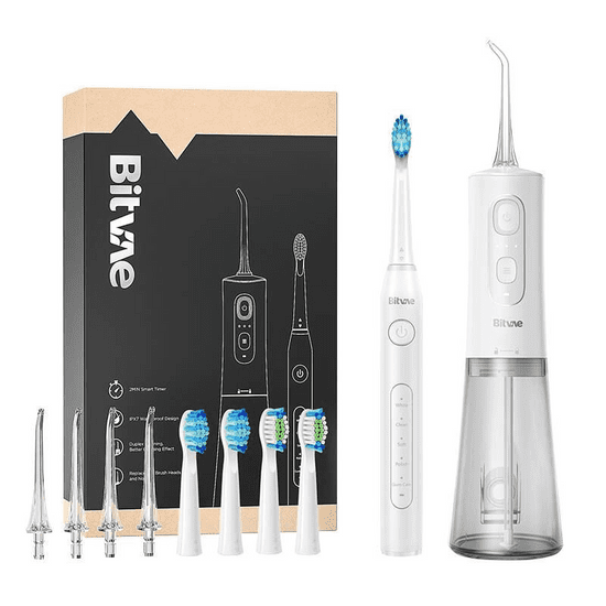 Bitvae D2+C2 elektromos fogkefe + szájzuhany pótfejekkel fehér (BVD2 + C2 White) (BVD2 + C2 White)