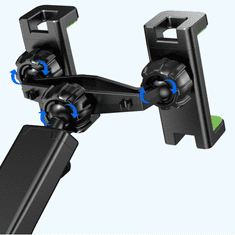 XO Autós tartó, Univerzális, szélvédőre vagy műszerfalra rögzíthető, 60 - 90 mm széles készülékig, tapadókorongos, 360°-ban forgatható, 2 db telefontartóval, C117 , fekete (TS1220)