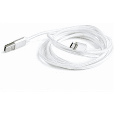 Gembird USB-A - microUSB harisnyázott kábel 1.8m ezüst (CCB-mUSB2B-AMBM-6-S) (CCB-mUSB2B-AMBM-6-S)