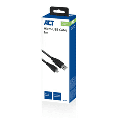 ACT AC3000 USB kábel 1 M USB 2.0 USB A Micro-USB B Fekete (AC3000)