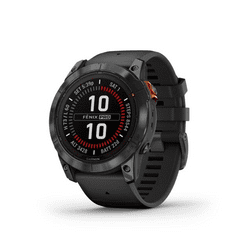 Garmin Fenix 7X Pro Solar okosóra szürke, fekete színű szilikon szíjjal (010-02778-01) (010-02778-01)