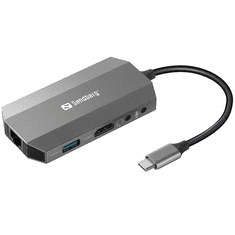 Sandberg 136-33 dokkoló állomás és port replikátor Vezetékes USB 3.2 Gen 1 (3.1 Gen 1) Type-C Szürke (136-33)