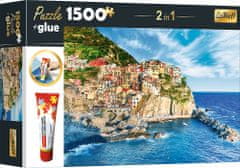 Trefl 2 az 1-ben puzzle készlet Manarola, Liguria, Olaszország 1500 darabos, ragasztóval