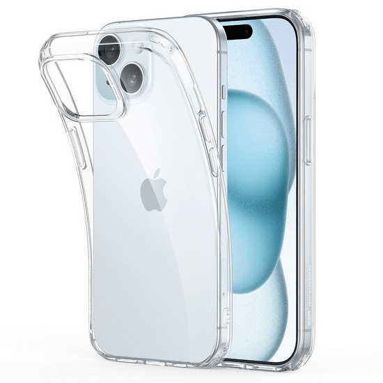 ESR Apple iPhone 15, Szilikon tok, ultravékony, közepesen ütésálló, légpárnás sarok, Project Zero, átlátszó (RS148068)