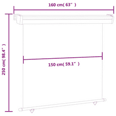 Vidaxl barna oldalsó terasznapellenző 160 x 250 cm (48435)