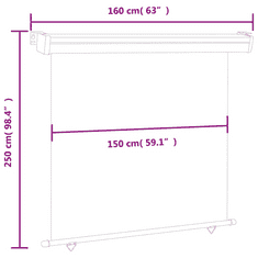 Vidaxl krémszínű oldalsó terasznapellenző 160 x 250 cm (48431)