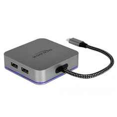 DELOCK USB Type-C dokkoló állomás mobil eszközökhöz 4K - HDMI / Hub / LAN / PD 3.0 LED kijelzővel (87742) (d87742)