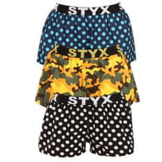 Styx 3PACK női klasszikus boxeralsó art sport gumiból multicolor (3T15901) - méret XL