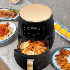 X TECH Air Fryer - Forró levegős olajnélküli fritőz, digitális kijelzővel, 6 L