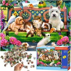 WOWO CASTORLAND Puzzle 180 darab - Állatok a parkban, Játék 7 év felettieknek