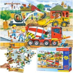 WOWO CASTORLAND Maxi Puzzle Építési helyszín - 40 darab 4 év feletti gyermekek számára