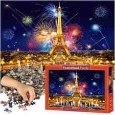 WOWO CASTORLAND 1000 darabos puzzle az éjszakai glamour - párizsi tűzijáték az Eiffel-torony felett 68x47 cm