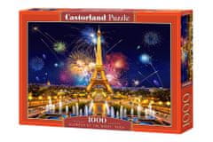 WOWO CASTORLAND 1000 darabos puzzle az éjszakai glamour - párizsi tűzijáték az Eiffel-torony felett 68x47 cm