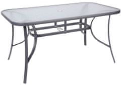 ST LEISURE EQUIPMENT Asztal LEQ GREGORY ShadowGray, 140 x 80 x 72 cm, üveg 5 mm