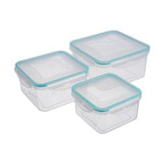 MagicHome Lunchbox ételtároló doboz készlet, 6 x 3 0,7/1,2/2 l, 3 db-ból álló készlet, szögletes, Cl