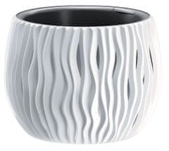 Prosperplast Virágcserép SANDY Bowl 240, 238 x 161 mm, fehér, betét