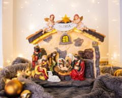 MagicHome karácsonyi dekoráció, Betlehem, 21 LED meleg fehér, 3x AA, belső, 36 x 15 x 29 cm