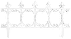 Kerítés Gardens F755, 64 x 34 cm, műanyag, fehér, mini dekoratív kerítés