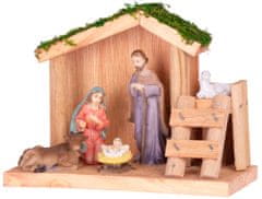 MagicHome karácsonyi dekoráció, Betlehem, fa, poligyanta, 15 cm