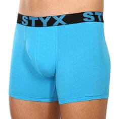 Styx 3PACK férfi boxeralsó hosszú sport gumi világoskék (3U1169) - méret L