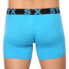 Styx 3PACK férfi boxeralsó hosszú sport gumi világoskék (3U1169) - méret L