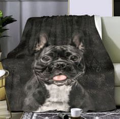 EXCELLENT Mikro plüss meleg takaró fekete 150x200 cm - Fekete bulldog